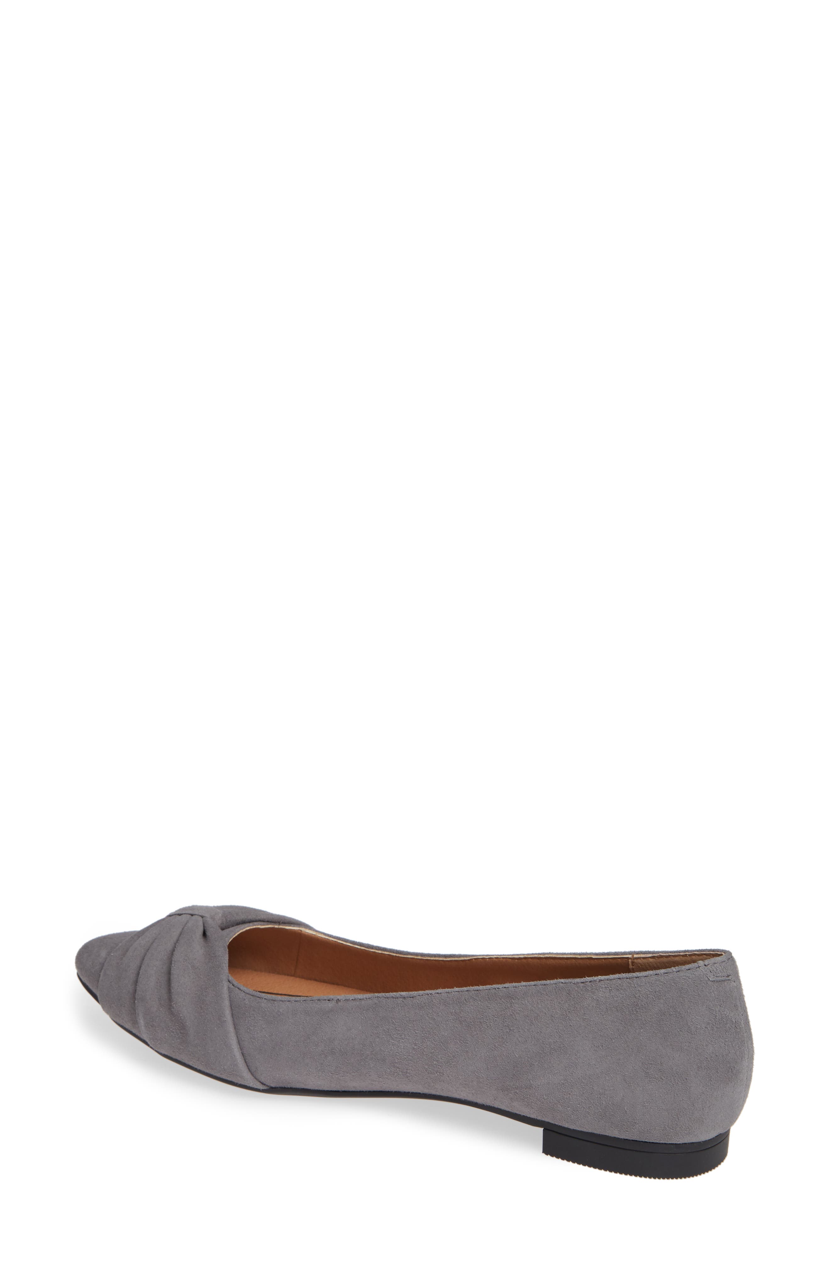 Vionic Gramercy Pointy Toe Flat, Alternate, color, CHARCOAL SUEDE