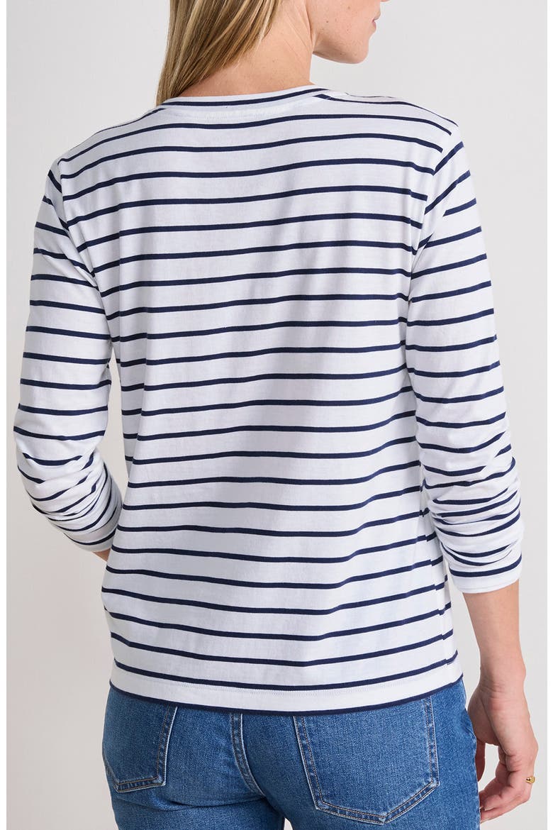 Long Sleeve Crewneck T-Shirt, Alternate, color, STRIPE- WHITE/ NAVY