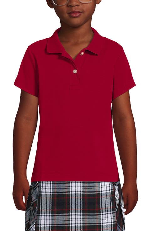 School Uniform Girls Short Sleeve Feminine Fit Interlock Polo Shirt