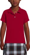 Lands' End School Uniform Girls Short Sleeve Feminine Fit Interlock Polo Shirt