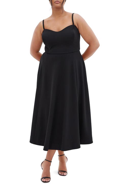 Pleated Sleeveless Maxi Dress (Plus)