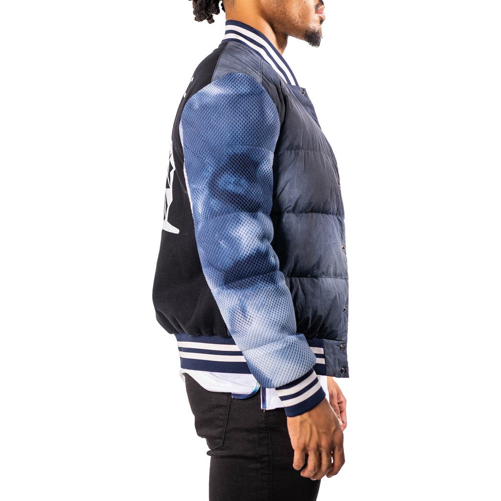 Maceoo Ocean Sky Blue Quilted Bomber Jacket In Blue