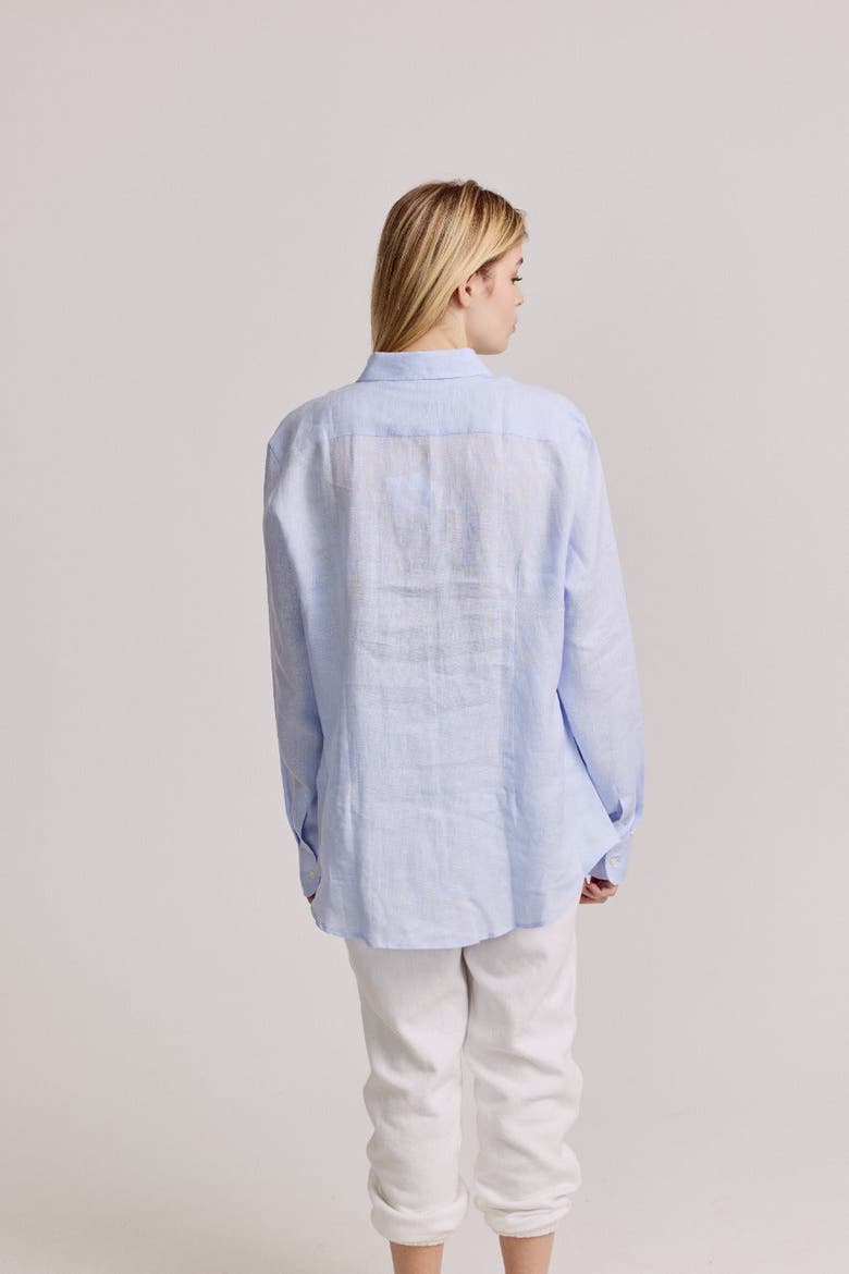 The Washed Linen Shirt, Alternate, color, Light Blue