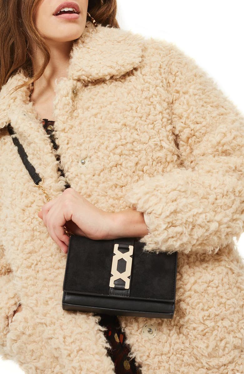 Topshop Rome Hex Hardware Crossbody Bag, Alternate, color,