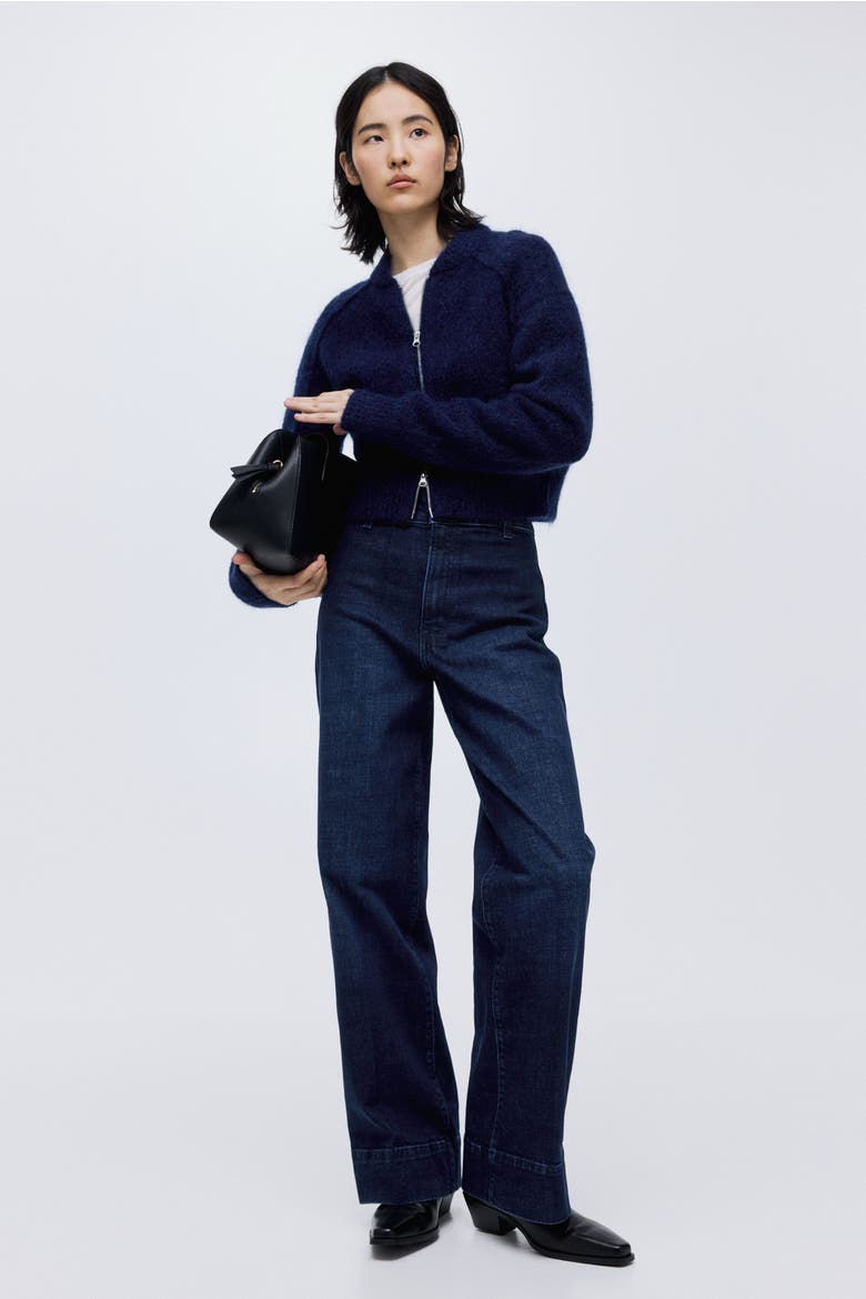 Wide High Jeans, Alternate, color, Dark denim blue