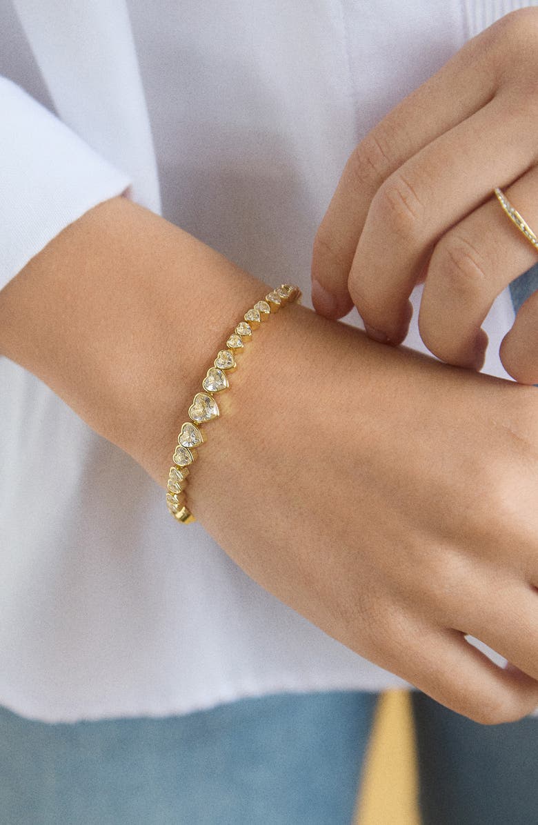 BaubleBar Marina Bracelet, Alternate, color, Clear/ Gold