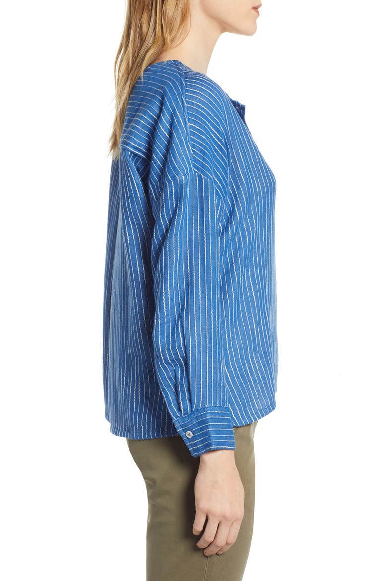 Stripe Pop-On Shirt, Alternate, color, BLUE/ WHITE STRIPE AS HEADER