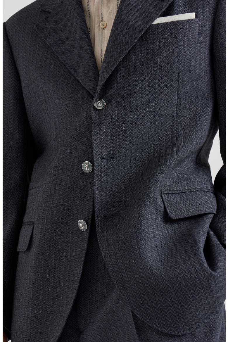 Chevron blazer, Alternate, color, Navy Blue