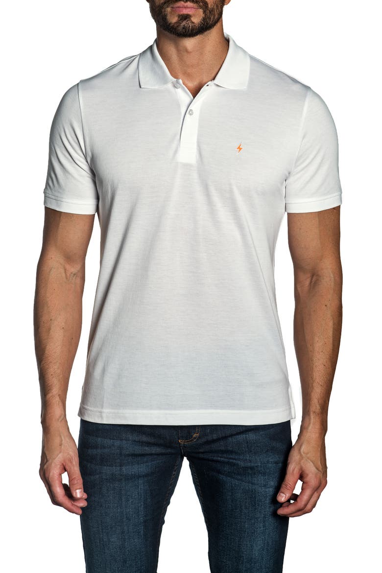 Cotton Knit Polo, Main, color, OFF WHITE