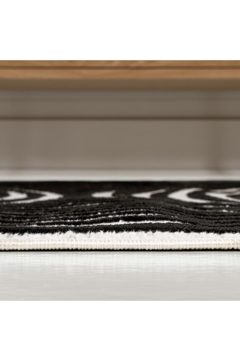 Sofia High-Low MidCentury Modern Arch Stripe Two-Tone Indoor/Outdoor Area Rug, Alternate, color, Black/White