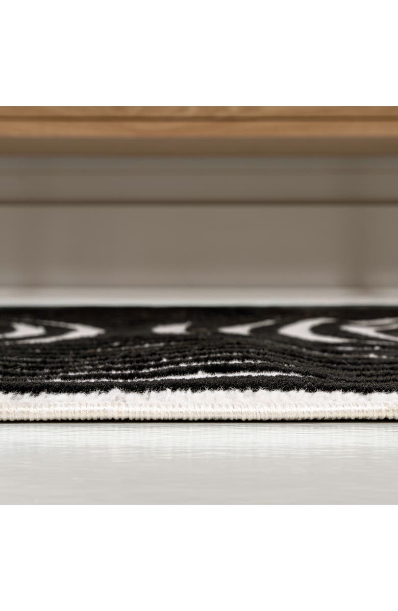 JONATHAN Y Sofia High-Low MidCentury Modern Arch Stripe Two-Tone Indoor/Outdoor Area Rug, Alternate, color, Black/White