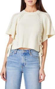 Habitual Side Tie Open Stitch Sweater