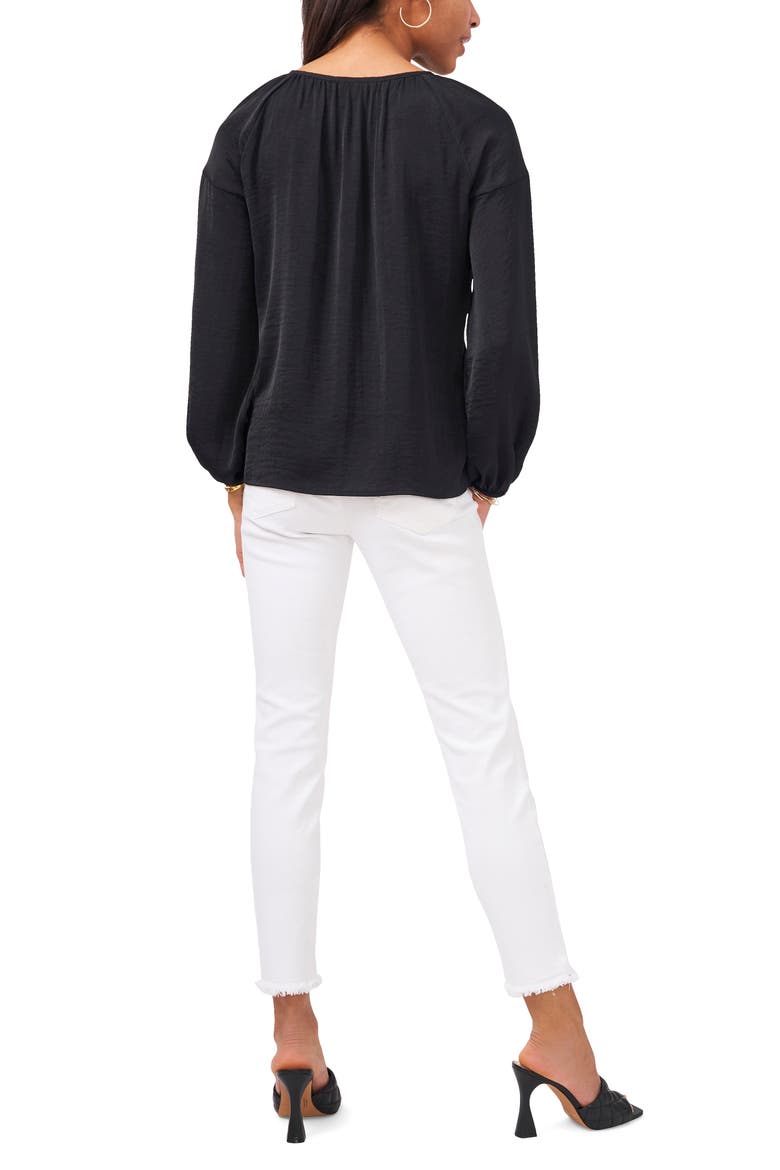 Hammered Satin Blouse, Alternate, color, RICH BLACK