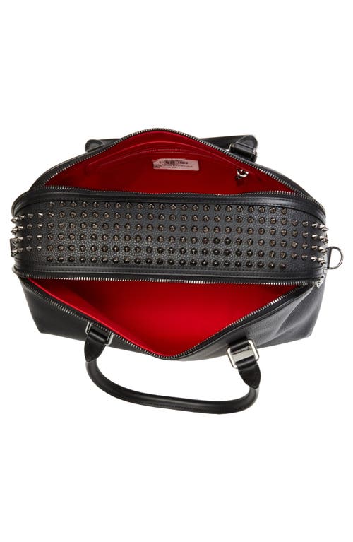 Christian Louboutin Funky Empire Leather Bowling Satchel In Black
