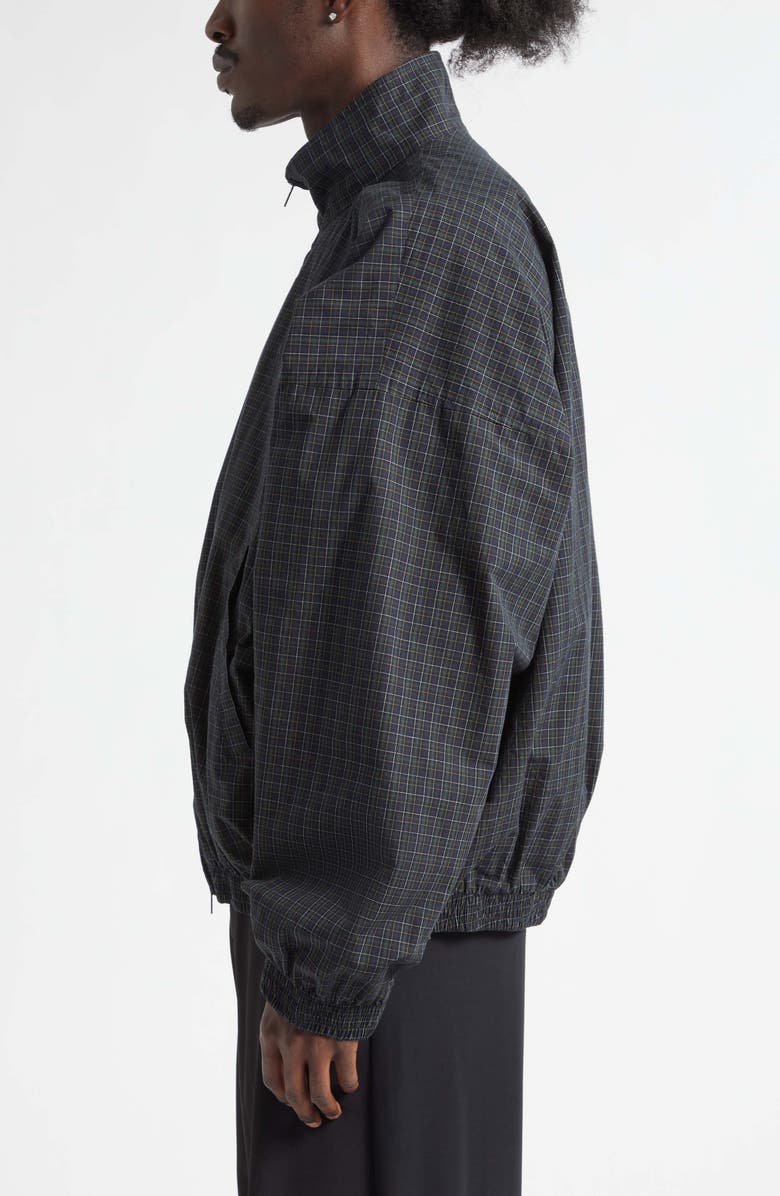 Balenciaga Loop Sports Icon Micro Tartan Technical Cotton Track Jacket, Alternate, color, 8069 Navy/ Dark Green