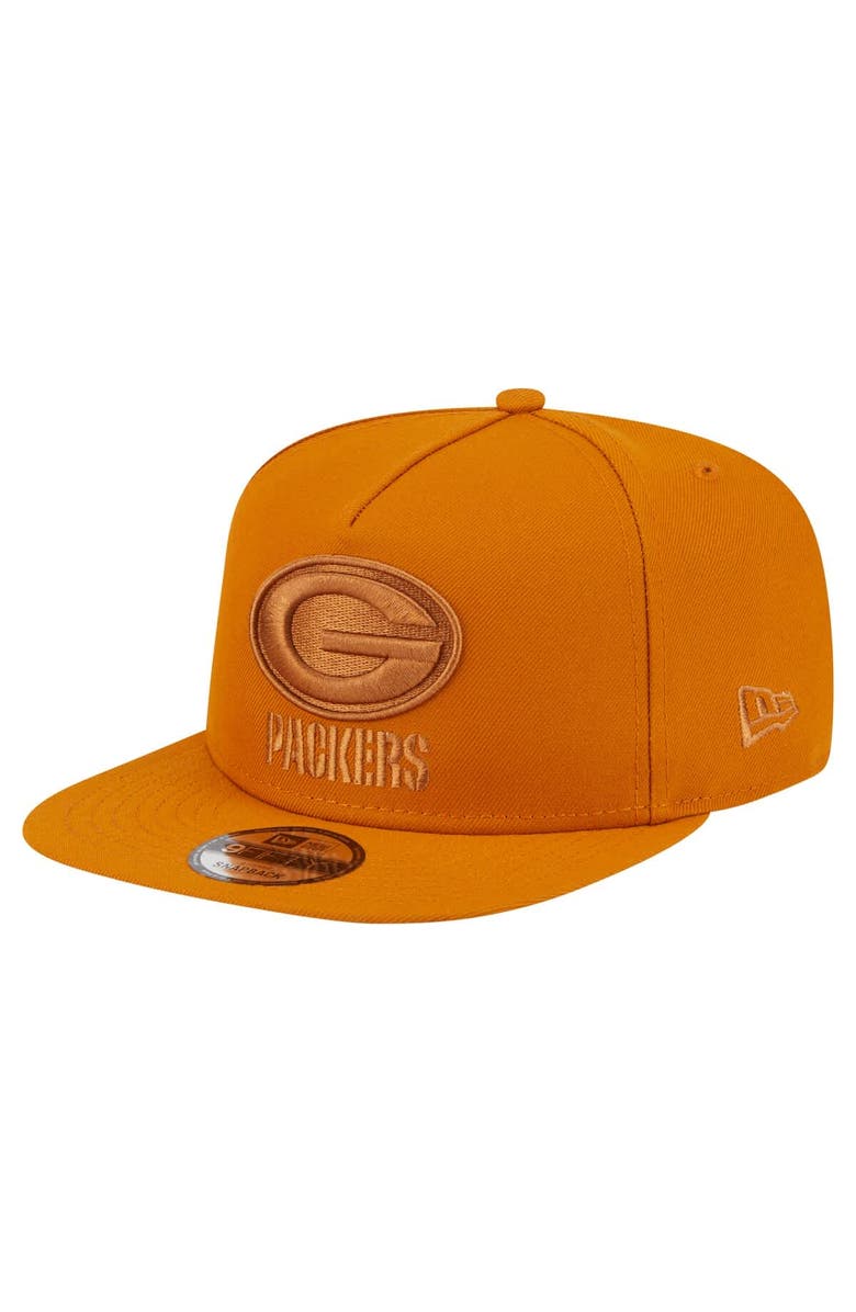 New Era Men's New Era  Brown Green Bay Packers Color Pack A-Frame 9FIFTY Snapback Hat, Main, color, 