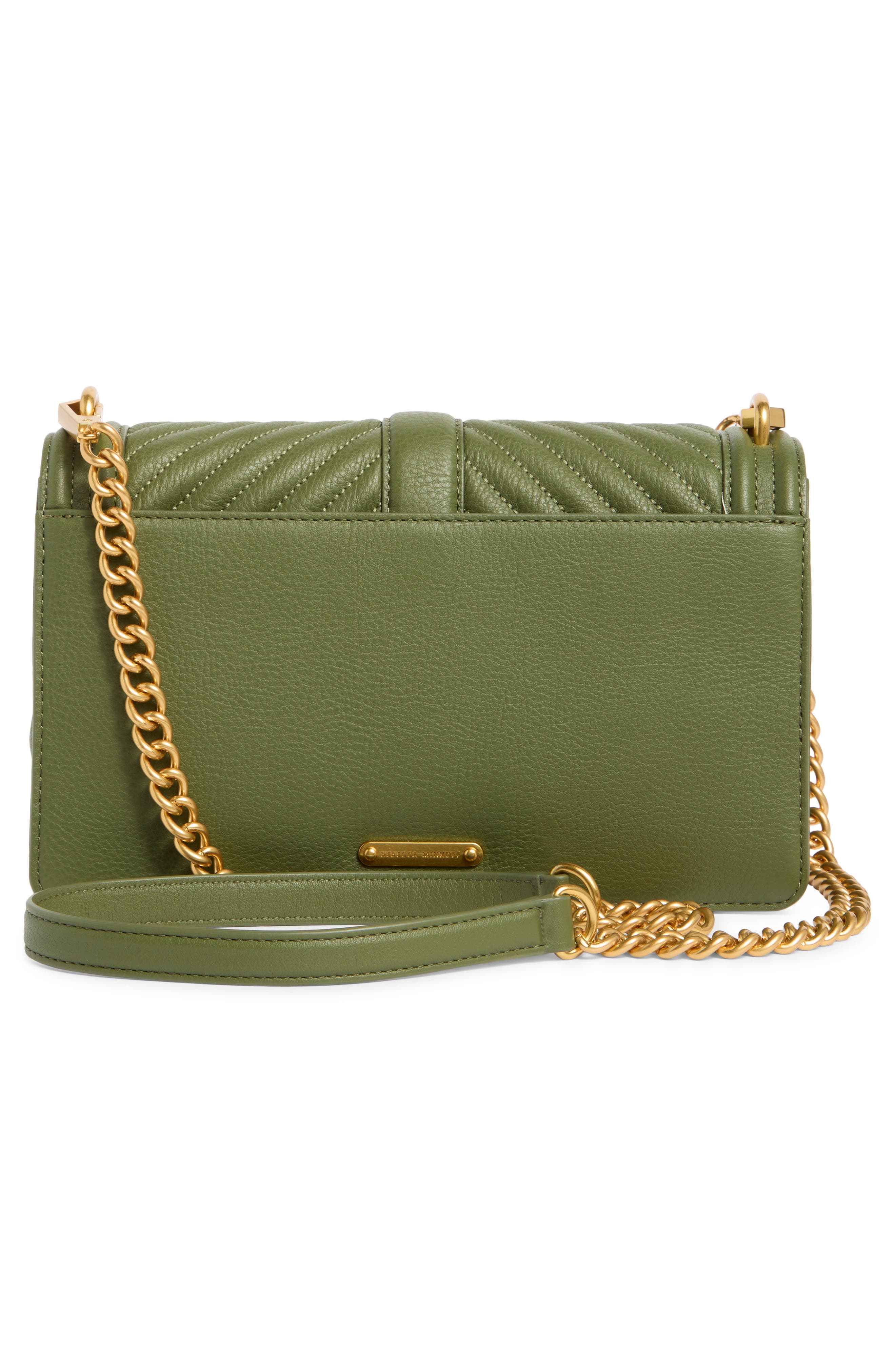 Rebecca Minkoff Chevron Quilted Love Crossbody Bag, Alternate, color, Sage