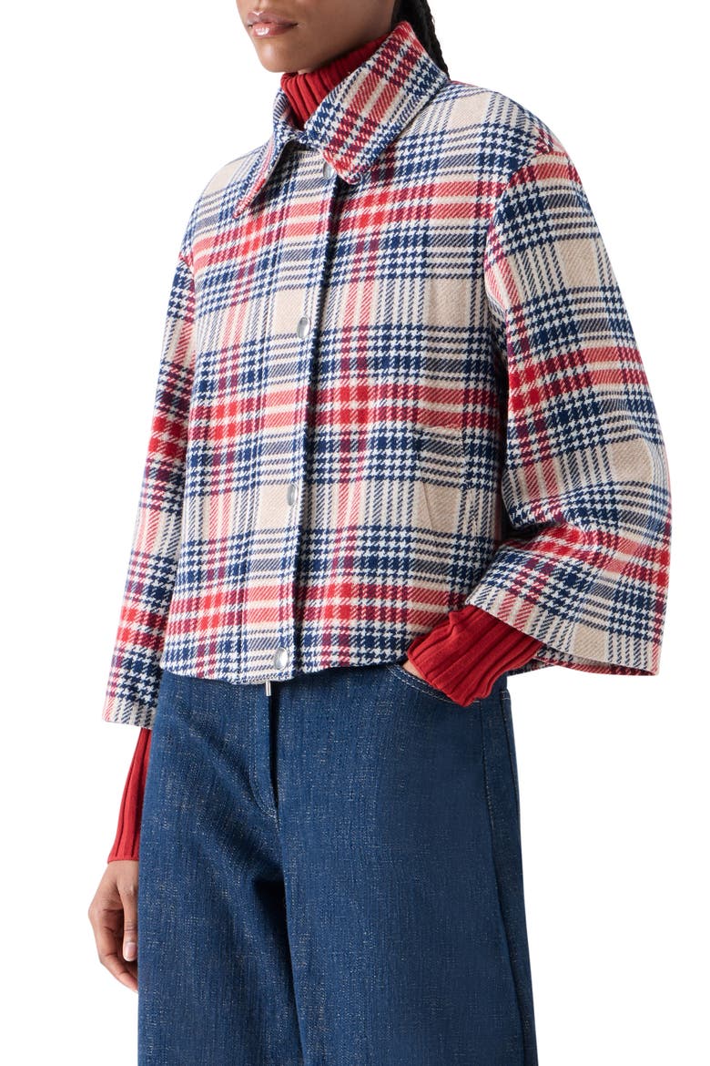 Plaid Tweed Crop Jacket, Alternate, color, CASHEW-MULTICOLOR