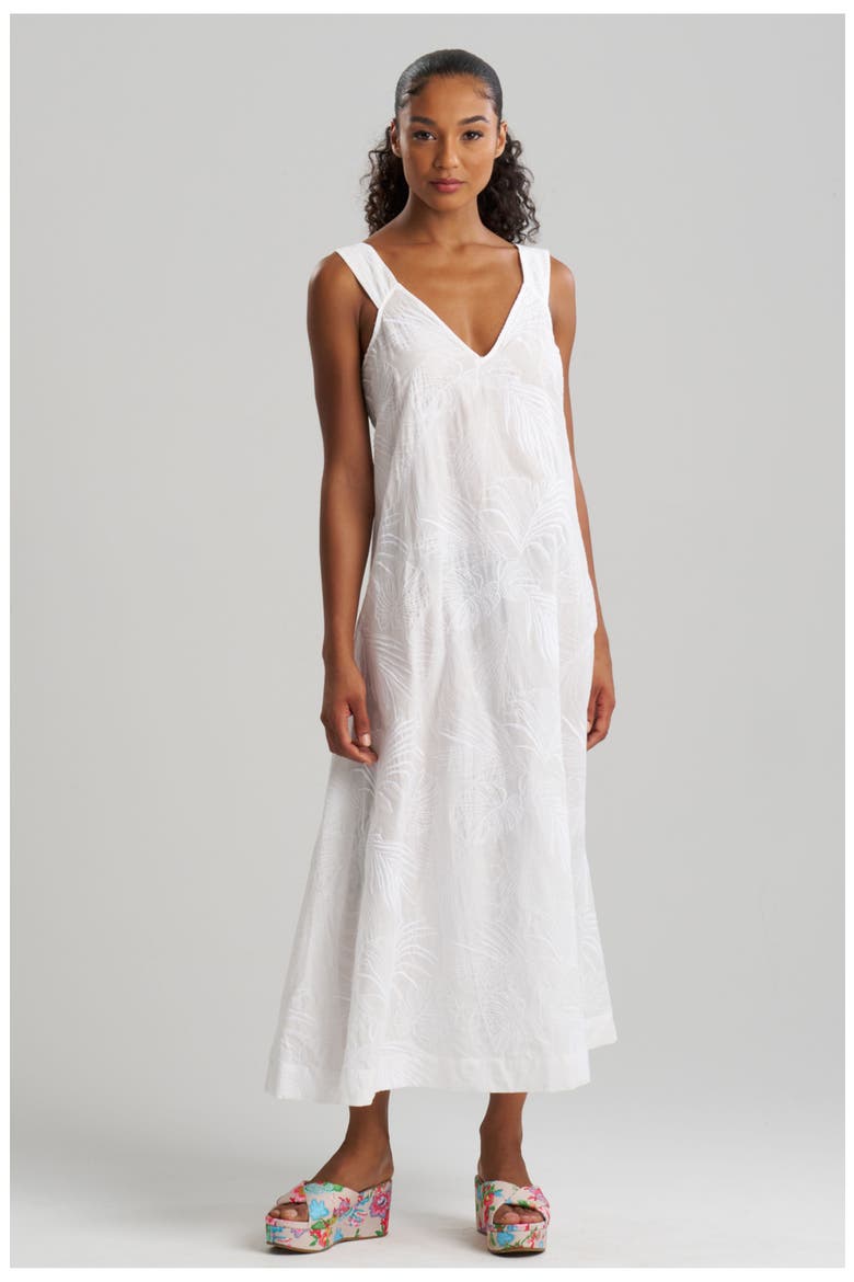 Palm Maxi cover-up Dress, Main, color, White