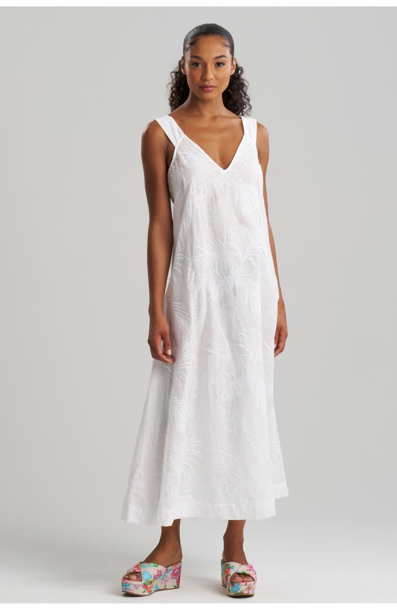 Natori Palm Maxi cover-up Dress, Main, color, White