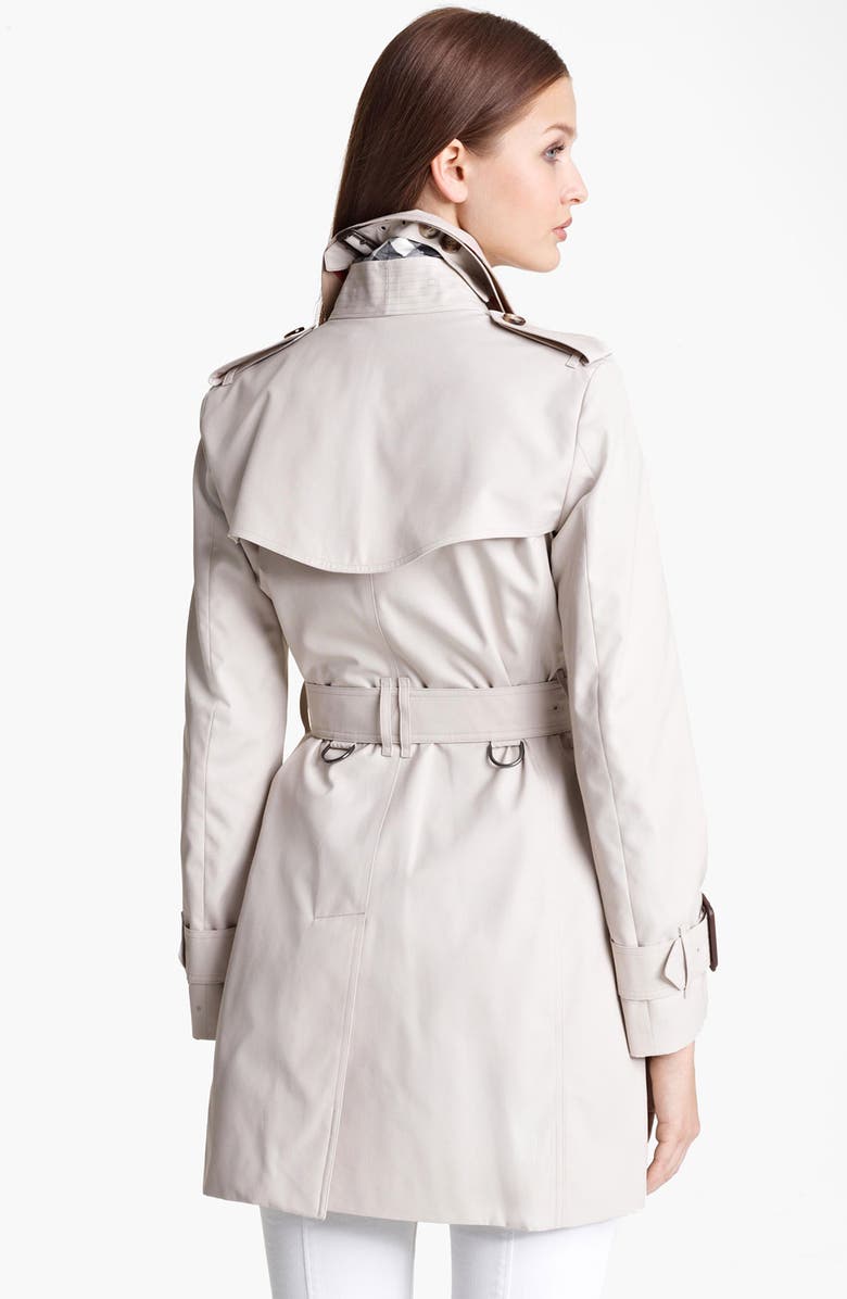 Burberry Brit 'Marystow' Double Breasted Poplin Short Trench Coat, Alternate, color,