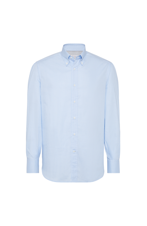Brunello Cucinelli Button-down Collar Shirt In Blue