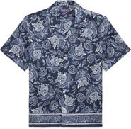 Ralph Lauren Purple Label Maiori Choppa Paisley Print Linen Camp Shirt