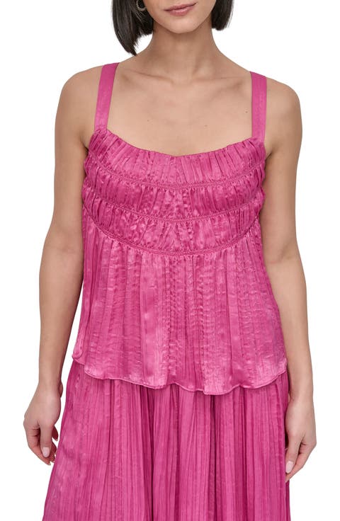 Crushed Pleats Sleeveless Top