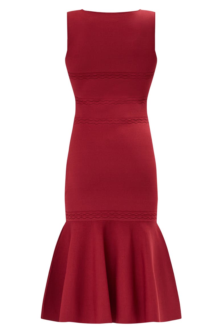 The Camille Flute Hem Dress, Alternate, color, CABERNET