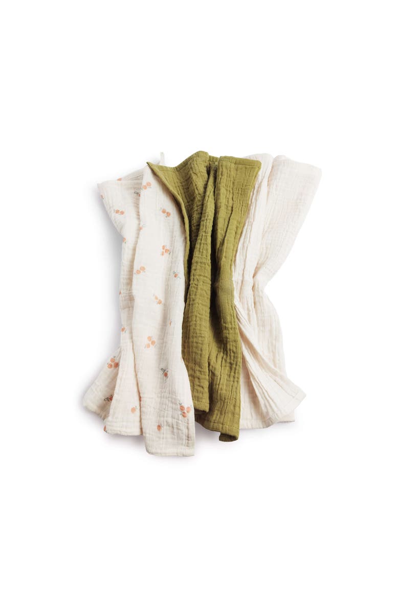 Pomme Organic Cotton Muslin Burp Cloth Set - 3 Pack, Alternate, color, Pomme