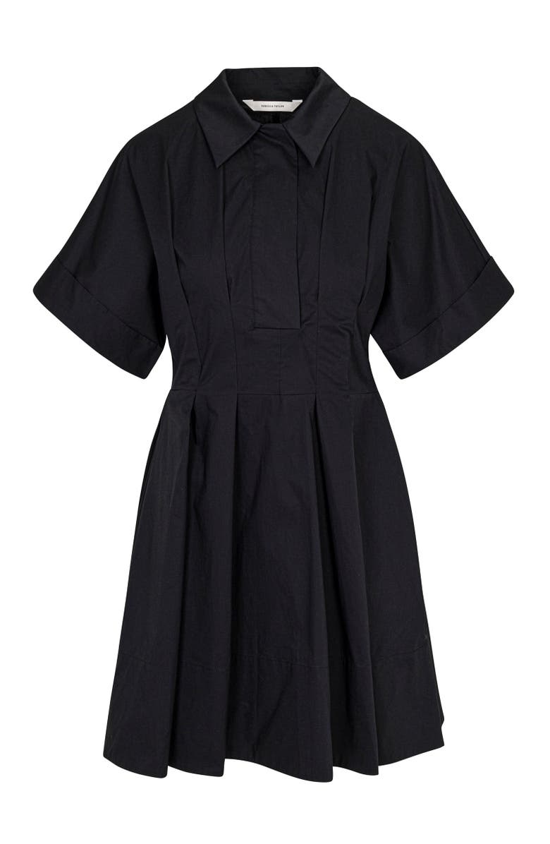 Rebecca Taylor Poplin Waisted Shirt Dress, Alternate, color, Black