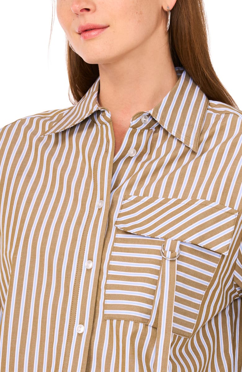 Parker The Vicki Long Sleeve Button Front Top, Alternate, color, Blue/ Brown