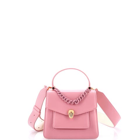 Serpenti Forever Heart Pouch Top Handle Bag Leather Small