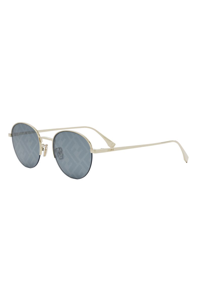 Fendi 'Fendi Travel 52mm Mirrored Round Sunglasses, Alternate, color, 