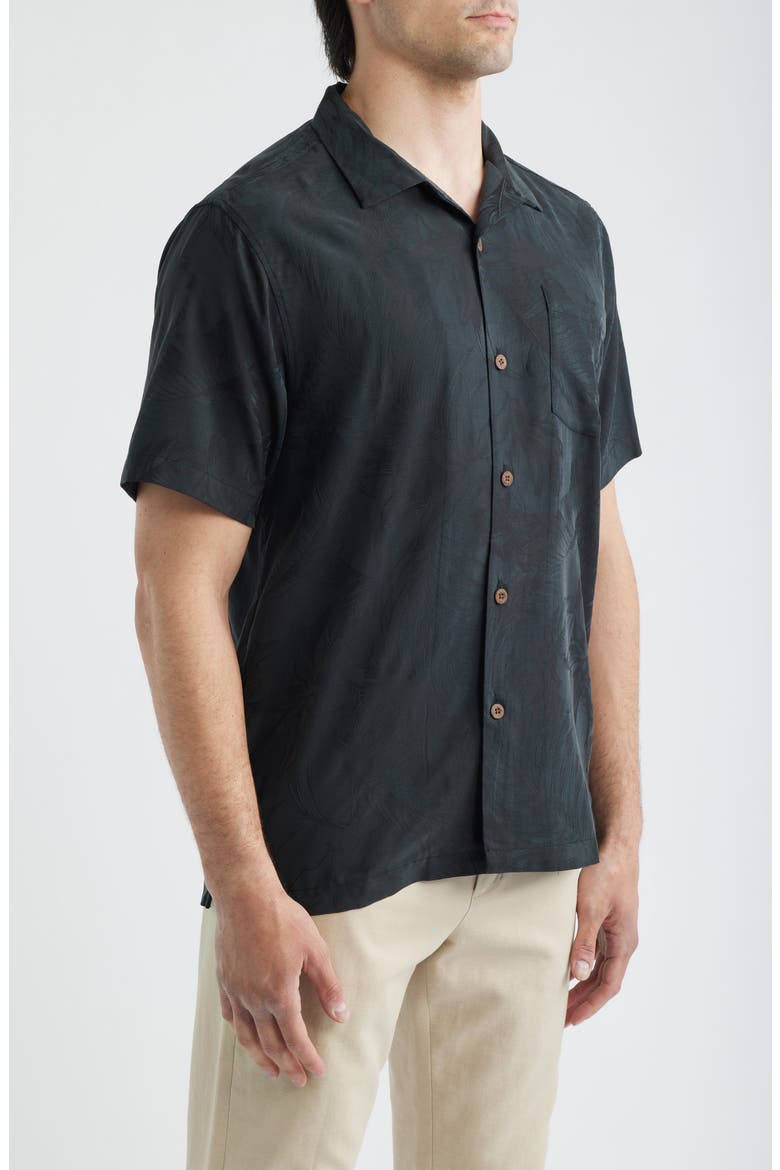 Botanic Loom Coastal Ease Botanic Loom IslandZone® Camp Shirt, Alternate, color, BLACK