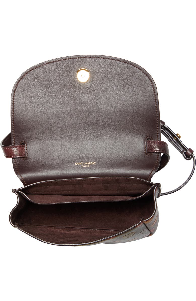 Saint Laurent Kaia Embossed Heart Leather Crossbody Bag, Alternate, color,