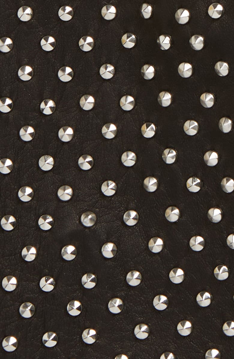 Seymoure Kelly Studded Leather Gloves, Alternate, color, Black