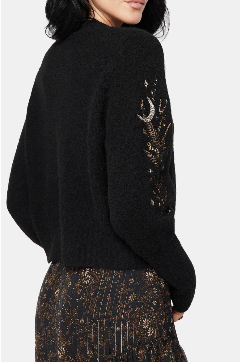 Abellona Balloon Sleeve Knit Cardigan, Alternate, color, Black