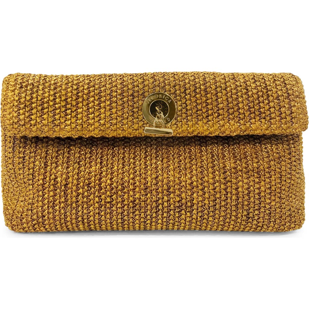 Veronica Beard Anchor Raffia Clutch in Gold at Nordstrom