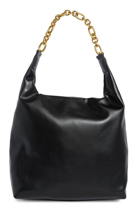 Chain Faux Leather Hobo