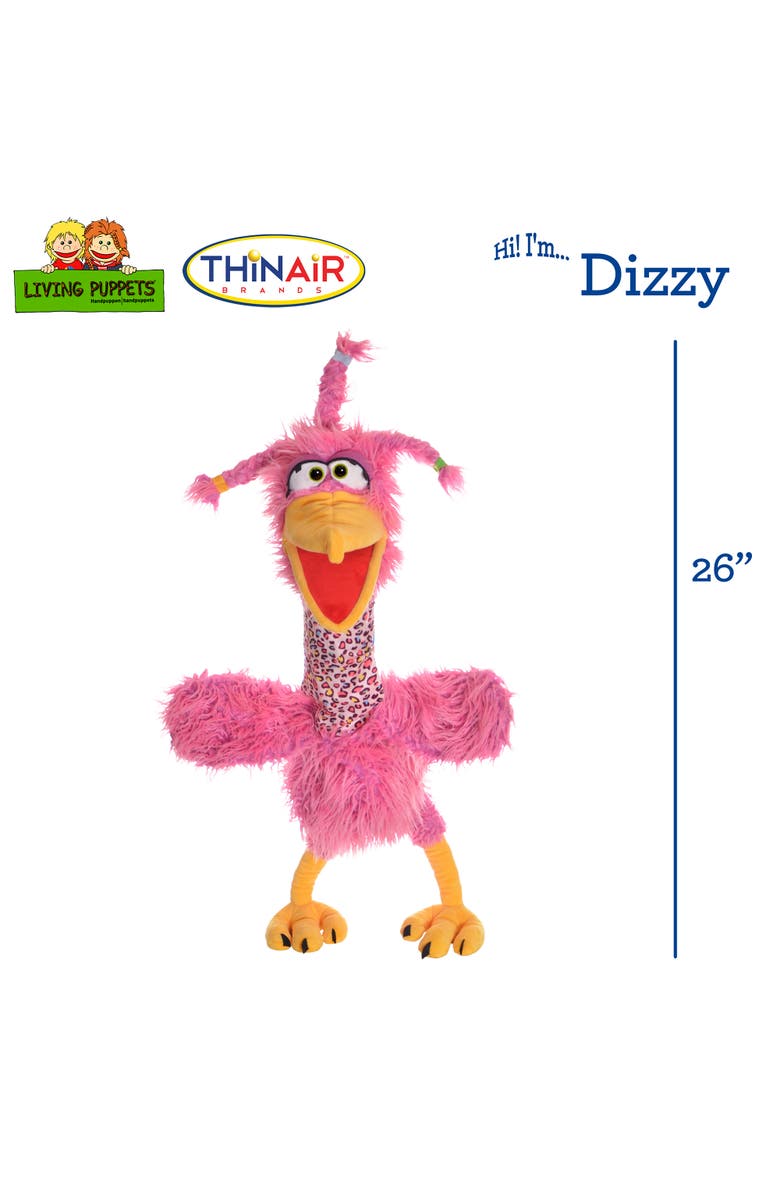 Living Puppets Dizzy The Big Pink Bird 26 Inch Plush Hand Puppet, Alternate, color, Pink