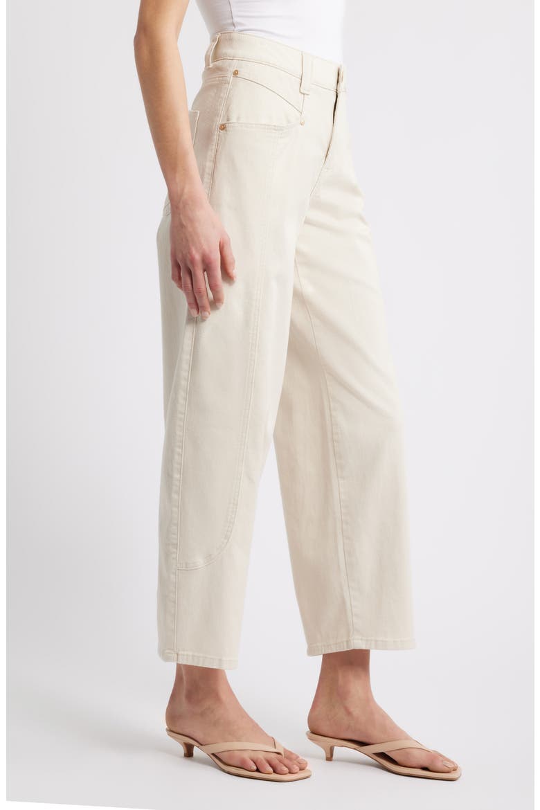 High Waist Barely Barrel Jeans, Alternate, color, BLANCHED ALMOND