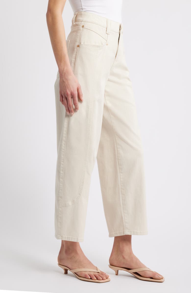 Wit & Wisdom High Waist Barely Barrel Jeans, Alternate, color, Blanched Almond