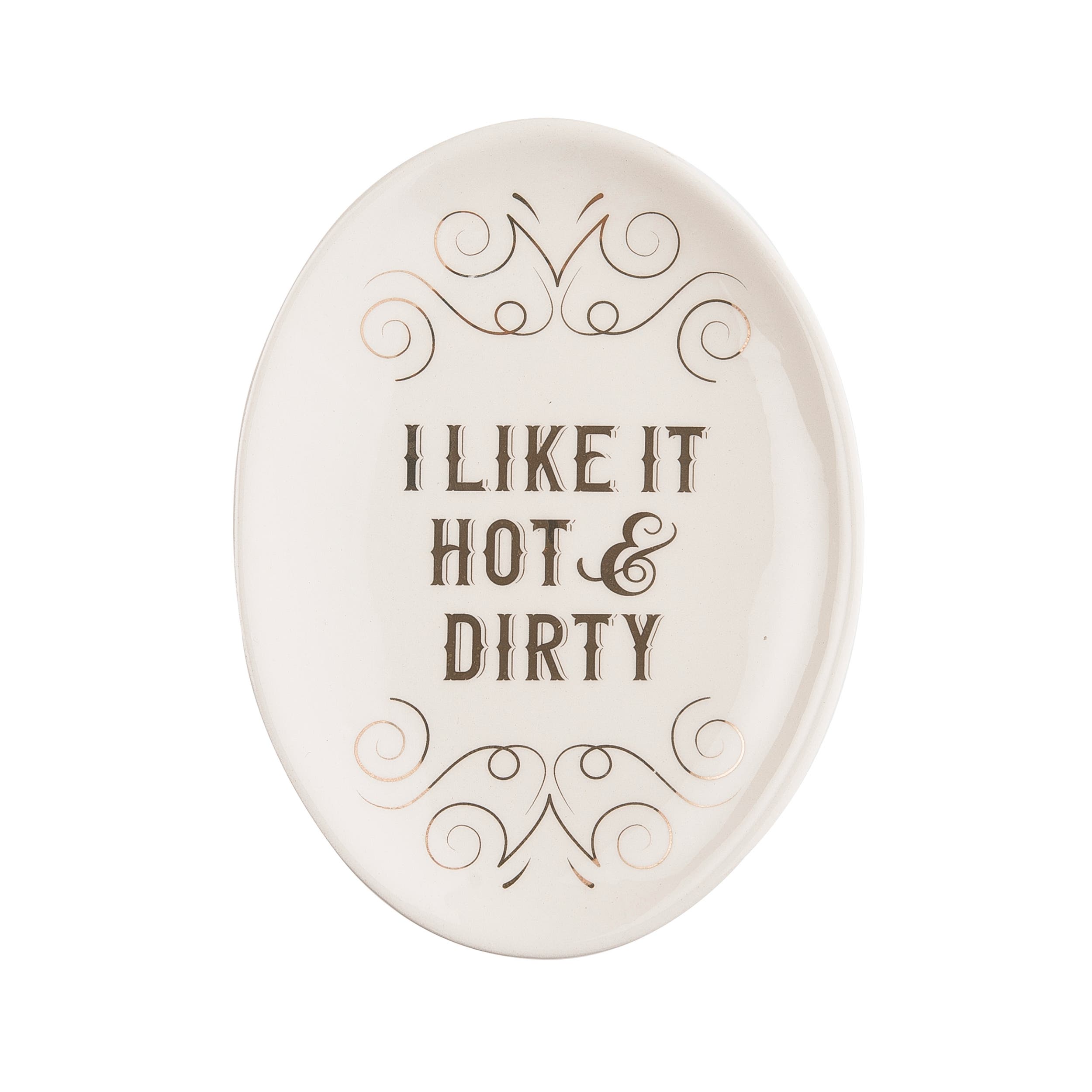 Totalee Gift I Like It Hot & Dirty Cer Spoon Rest Ceramic White In Multi
