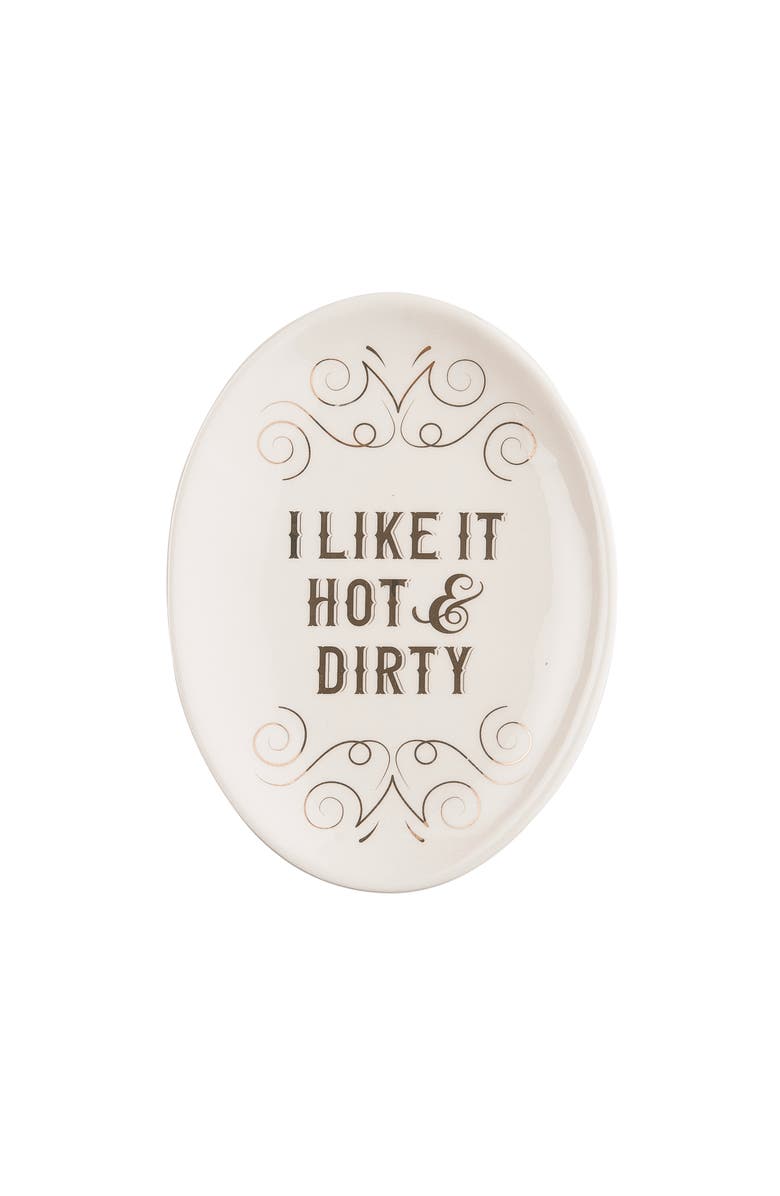 Totalee Gift I Like It Hot & Dirty Cer Spoon Rest Ceramic White, Main, color, White