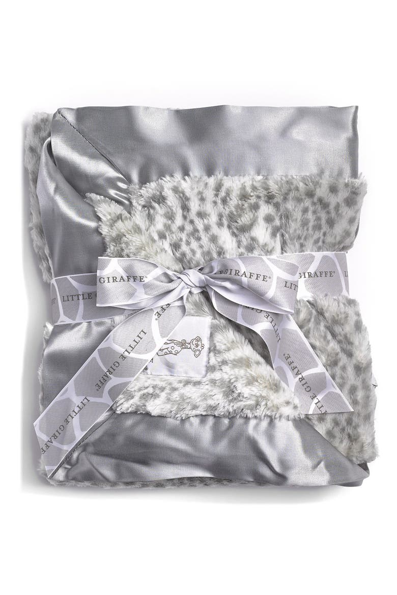 Snow Leopard Luxe Baby Blanket, Main, color, SILVER