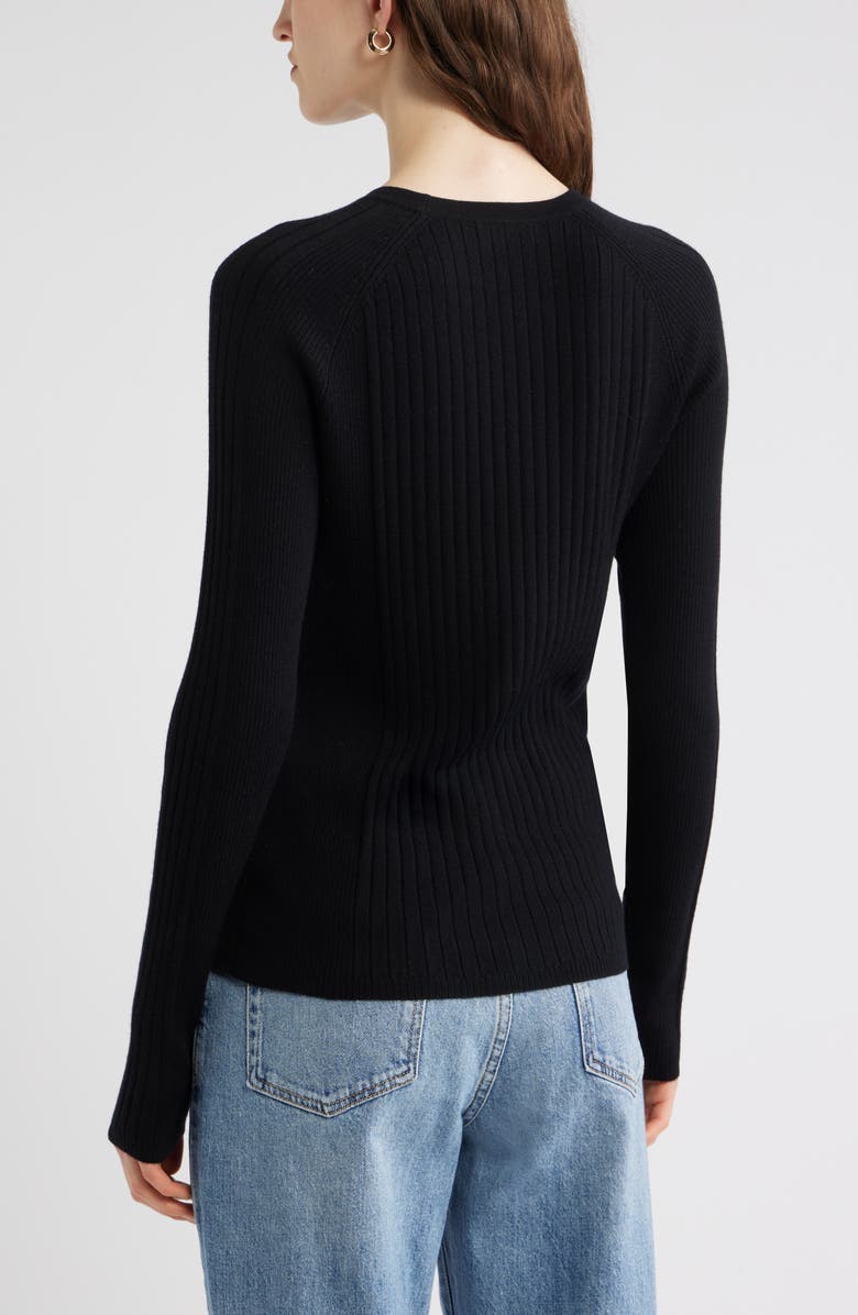 Nordstrom Rib Wool Blend Sweater, Alternate, color, Black