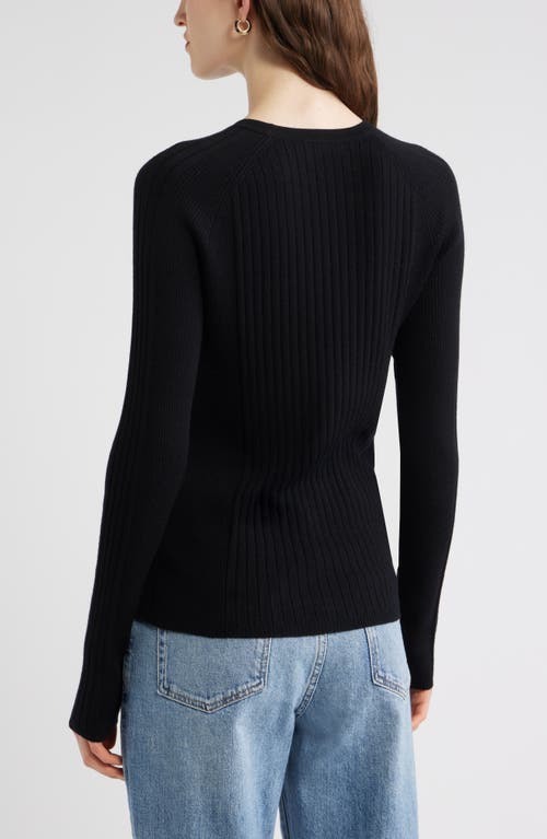 Nordstrom Rib Wool Blend Sweater In Black