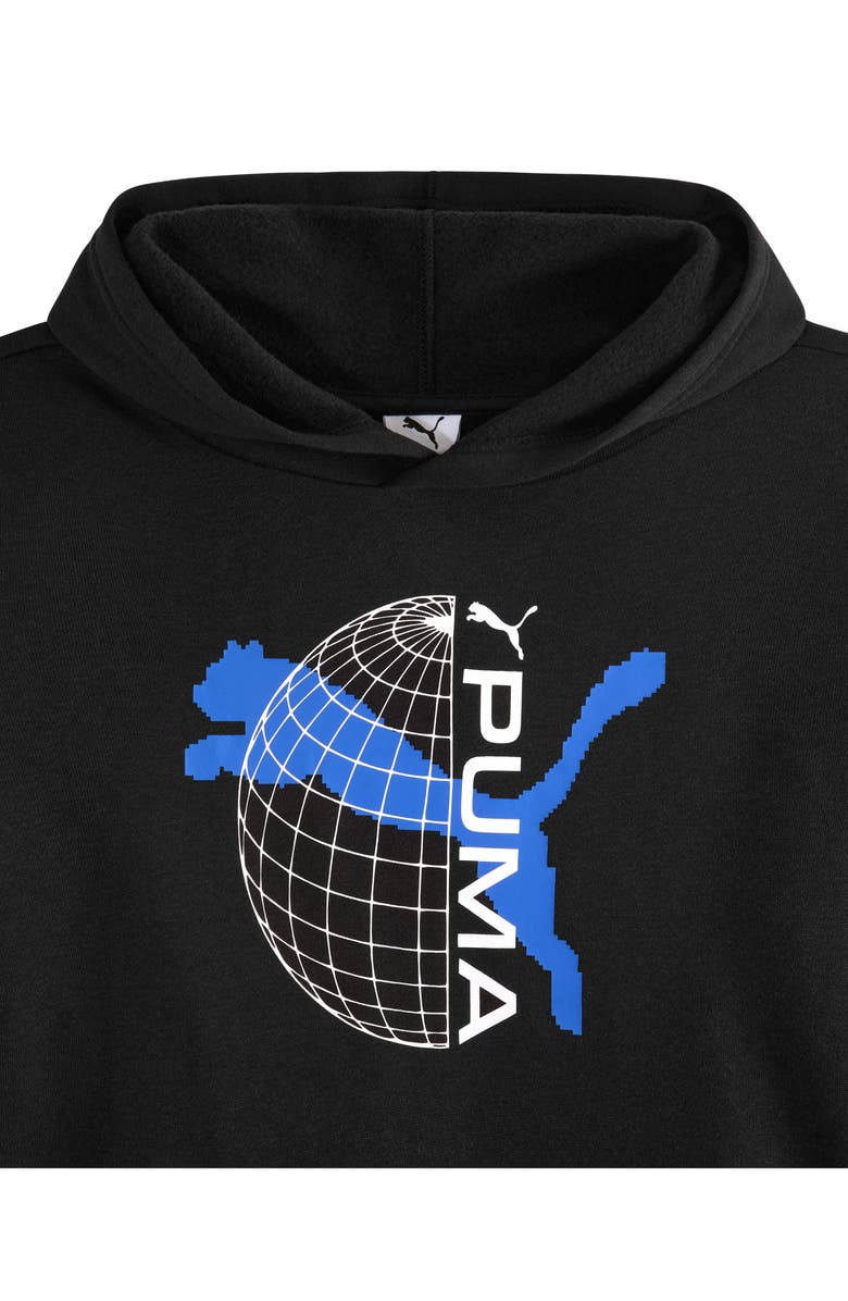 PUMA Kids' Graphic T-Shirt, Hoodie & Joggers Set, Alternate, color, Black