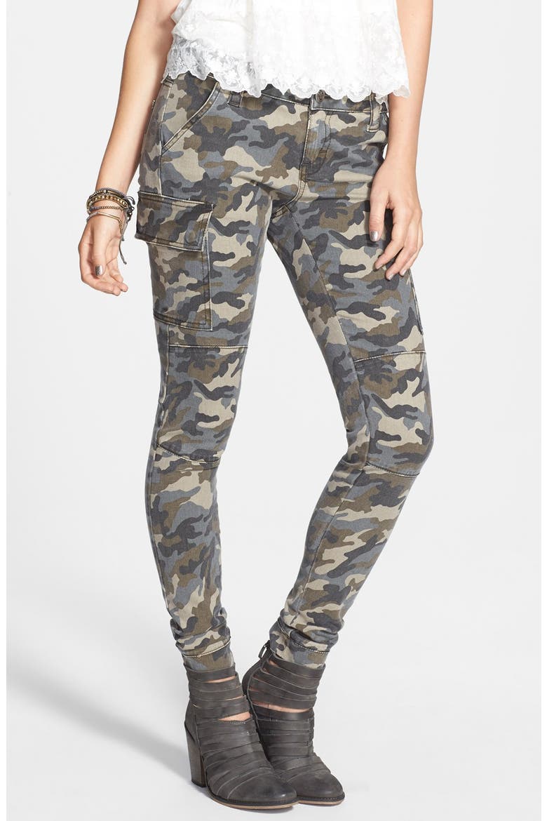 Cargo Pocket Skinny Pants, Main, color, CAMO